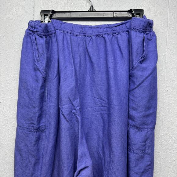 Avenue Linen Blend Cropped High Rise Langelook Beach Womens Pull On Pants 26/28 - Picture 8 of 14